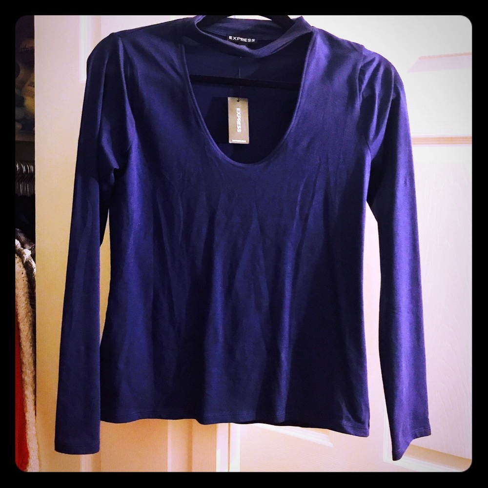 Express Long Sleeve Choker Top